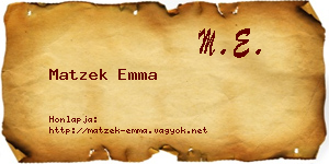Matzek Emma névjegykártya