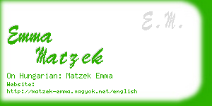 emma matzek business card